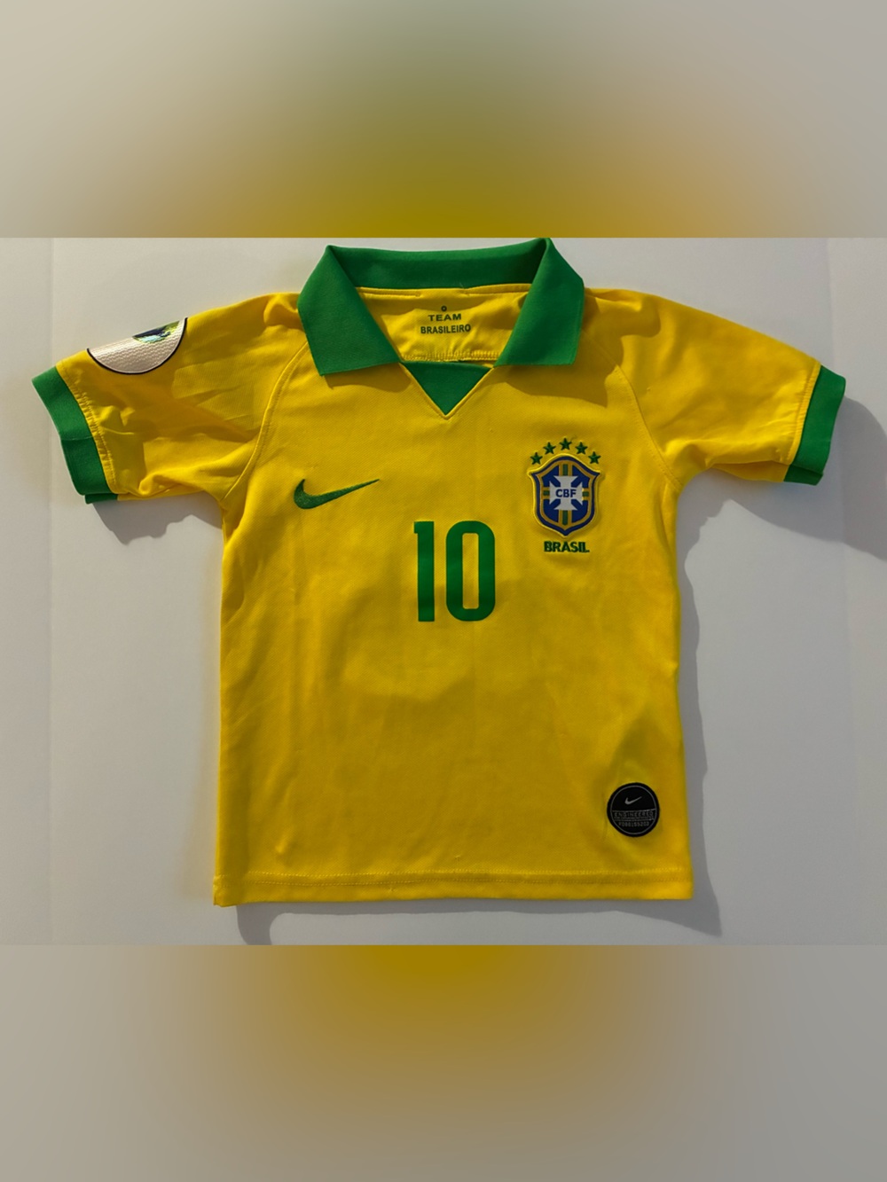 Nike Brazil Kids' #10 Neymar Jr In Yellow/Green *No Size tag* see measurements